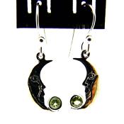 'Man in the Moon' Pendant Earrings in 925 Silver with Peridot Gemstones   22151P