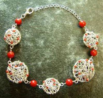 925 SILVER WIRE 'BIRDS NEST' STYLE BRACELET BO2456