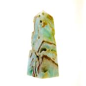 BLUE STRIPED ARAGONITE GEODE OBELISK.   SP14326POL