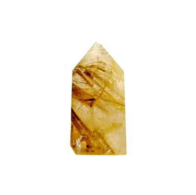 GOLDEN RUTILATED SMOKEY QUARTZ MINI POINT SPECIMEN.    SP14628POL