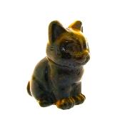 Sitting Cat Carving In Tiger's Eye.   SP16349POL