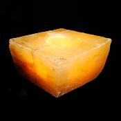 Natural Rhomboidal Pale Lemon Calcite Crystal Single Tea Light Holder.   SP16544SLF 