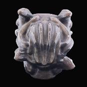 Gemstone Medusa Head Carving In Silver Sheen Obsidian.   SP17107SLF   