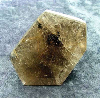 SMOKEY QUARTZ WITH GOLDEN RUTILE POLISHED 'FREE FORM' CRYSTAL. SP5234POL