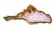 AGATE WITH AMETHYST GEODE SLICE SPECIMEN.   SP9917POL