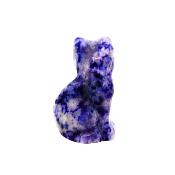 GEMSTONE KITTEN CARVING IN SODALITE.   SPR14476POL