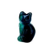 GEMSTONE KITTEN CARVING IN BLACK OBSIDIAN.   SP14482POL