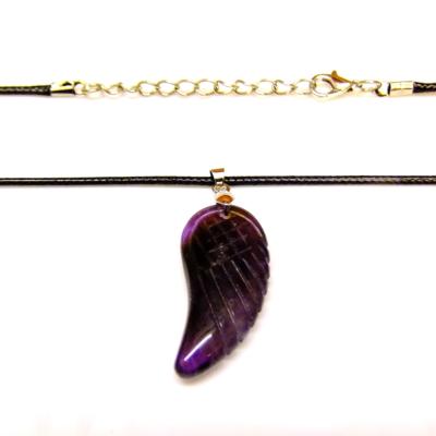 GEMSTONE 'ANGEL WING' PENDANT IN AMETHYST.   SPR14770PEND