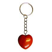 Mini Puff Heart Gemstone Keyring in Red Jasper.   SPR16442POL