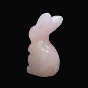 Gemstone Carving Of A Rabbit (Large Size) In Rose Quartz.   SPR16923POL