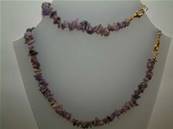 CHAROITE GEM CHIP 18" NECKLACE & 7" BRACELET TWO PIECE SET. SET = 38g. SPR684