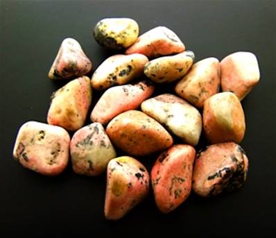 RHODOCHROSITE WITH MANGANESE POLISHED TUMBLE STONES. SPR9705POL