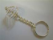 SPIRAL SILVER PLATED KEYRING THOB. 90MM LONG 25MM DIA. KEYSPRSIL