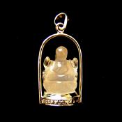 ROSE QUARTZ GANESH PENDANT.   SP13931PEND