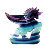 POLISHED CARVING OF PEGASUS WINGED HORSE IN FLUORITE.   SP14830SLF 