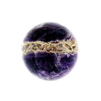 GEMSTONE SPHERE IN CHEVRON AMETHYST.   SP14848POL