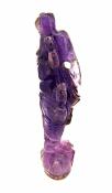 GANESH CARVING IN AMETHYST.   SP9857POL