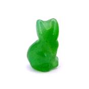 GEMSTONE KITTEN CARVING IN GREEN AVENTURINE.   SPR14479POL