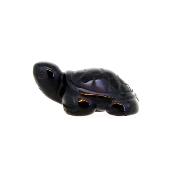 CARVING OF A TORTOISE IN BLACK OBSIDIAN.   SPR14704POL