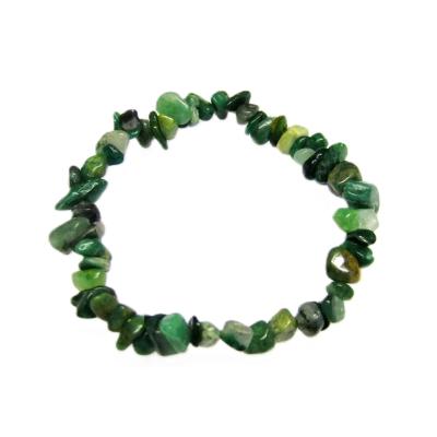 Gemstone Elasticated Chip Bracelet In African Jade.   SPR16167BR