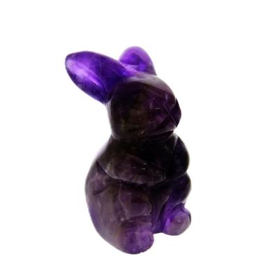 Gemstone Carving Of A Rabbit (Large Size) In Amethyst.   SPR16924