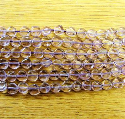 AMETHYST BUTTON SHAPE BEADS ON A STRING. SPR6068