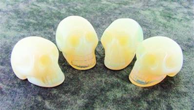 OPALITE SKULL CARVINGS.   SPR7000POL