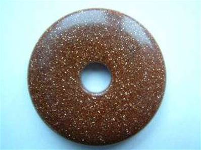 LARGE COPPER GOLDSTONE GEMSTONE DONUTS/ PI STONES. DO42CGS