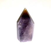 AGATE WITH AMETHYST DRUZE POLISHED POINT SPECIMEN.   SP14340POL