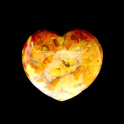 CRAZY LACE AGATE PUFF HEART.   SP14610POL