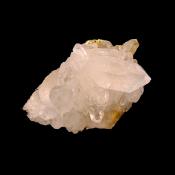 GLASS BOTTLE STOPPER WITH GOLD BANDED QUARTZ CLUSTER TOP.   SP14687POL