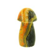 Toad stood/ Mushroom Carving in Bumblebee Jasper.   SP15895POL 