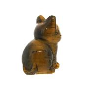 Sitting Cat Carving In Tiger's Eye.   SP16349POL