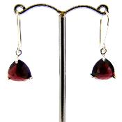 925 Silver Pendant Earrings Featuring A Faceted Triangle Shape Garnet Gemstone.   SP16902ER