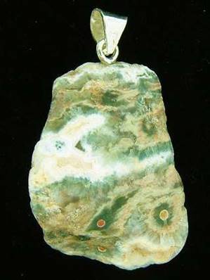 PART POLISHED ORBICULAR JASPER PEBBLE PENDANT. SP2004PEND