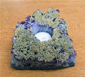 AMETHYST DRUZE SINGLE TEA LIGHT HOLDER. SP8396SHLF