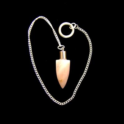 ROSE QUARTZ BULLET STYLE HEALING PENDULUM.   SPR13599POL