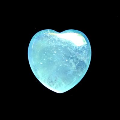 MINI PUFF HEART IN AQUA AURA QUARTZ.   SPR14155POL