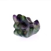 DRAGON'S HEAD CARVING IN FLUORITE.   SPR14763POL