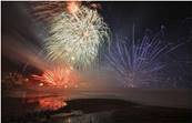 'Firework Shore at Cromer ' by Danny Hickling super sized A5 Art Print