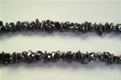 HEMATITE CHIP NECKLACE WITH LOBSTER CLASP. 24". 100g. HEMCHIP24