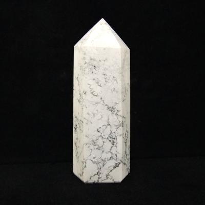 White Howlite Fully Polished Point/ Tower Specimen.   SP15645POL