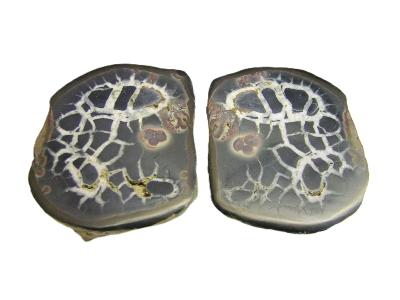 Septarian Sliced & Polished Face Nodule Pair.   SP15848POL