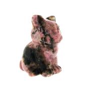 Sitting Cat Carving In Rhodonite.   SP16350POL