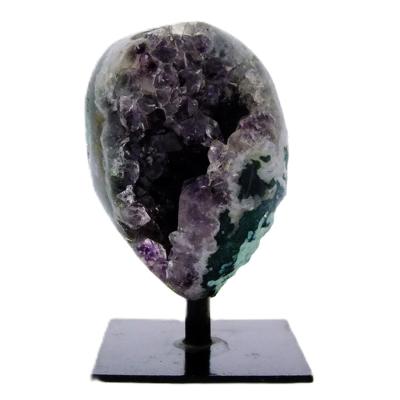 Agate Rimmed Amethyst Druze/ Geode Specimen.   SP16624POL
