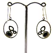925 Silver Hoop Style Pendant Earrings.   SP16901ER