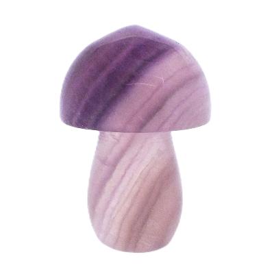 Carving Of A Mushroom In Purple Banded Fluorite.   SP16998POL