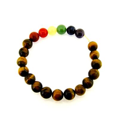 CHAKRA POWER BEAD BRACELET IN TIGERS EYE.   SPR12387