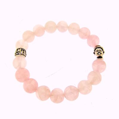 BUDDHA POWER BEAD BRACELET IN ROSE QUARTZ.   SPR14221BR