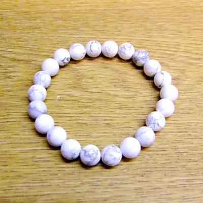 PLAIN POWER BEAD BRACELETS IN WHITE HOWLITE (NO TOGGLE).   SPR14537BR